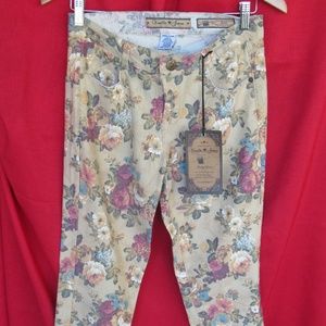 Floral printed skinny jeans
